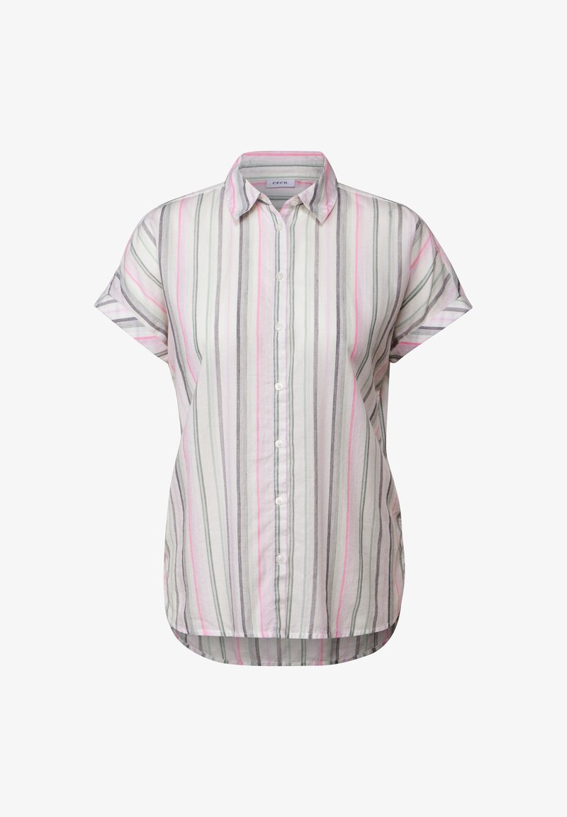 Cecil GESTREIFTE KURZARM Chemisier weiß/écru ZALANDO
