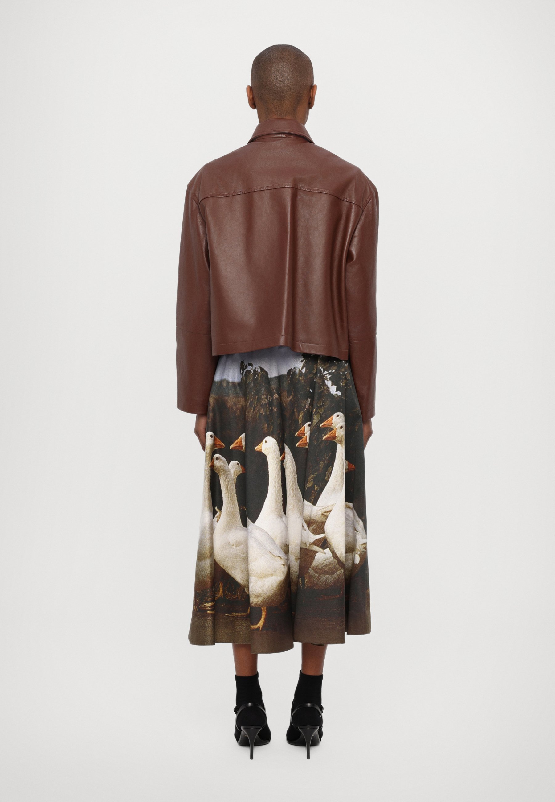 MOSCHINO - Kurtka skórzana/beżowy - Zalando.pl