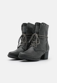 Mustang Botines con cordones - mottled dark grey