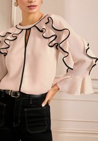 Love & Roses REGULAR FIT - TIPPED RUFFLE LONG SLEEVE - Bluza - pink
