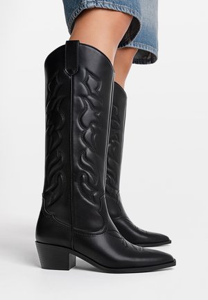 Stradivarius Cowboy- / Bikerboots - black