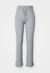 CABLE TROUSERS - Pantaloni - grey melange