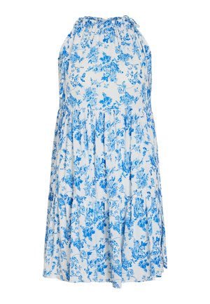 VILA, VIMESA SHORT DRESS - Päevakleit - snow white/blue