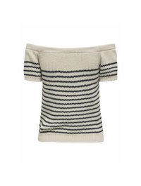 JDY SCHULTERFREI - T-shirts print - ecru