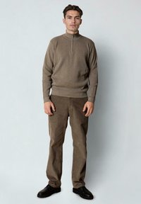 Clean Cut Copenhagen OSCAR HALF-ZIP  - Strikkegenser - brindle melange