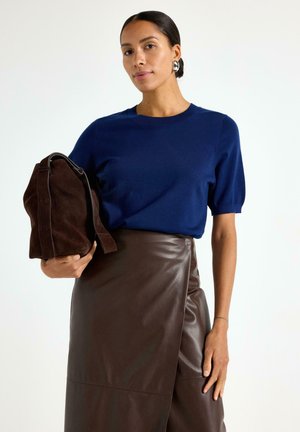 Lindex SWEATER POLLY BLACK - T-shirts basic - blue