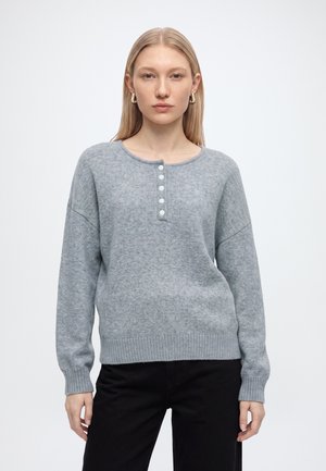 Abercrombie & Fitch, CAPSULE HENLEY SUNDAY SWEATER - Пуловер - grey