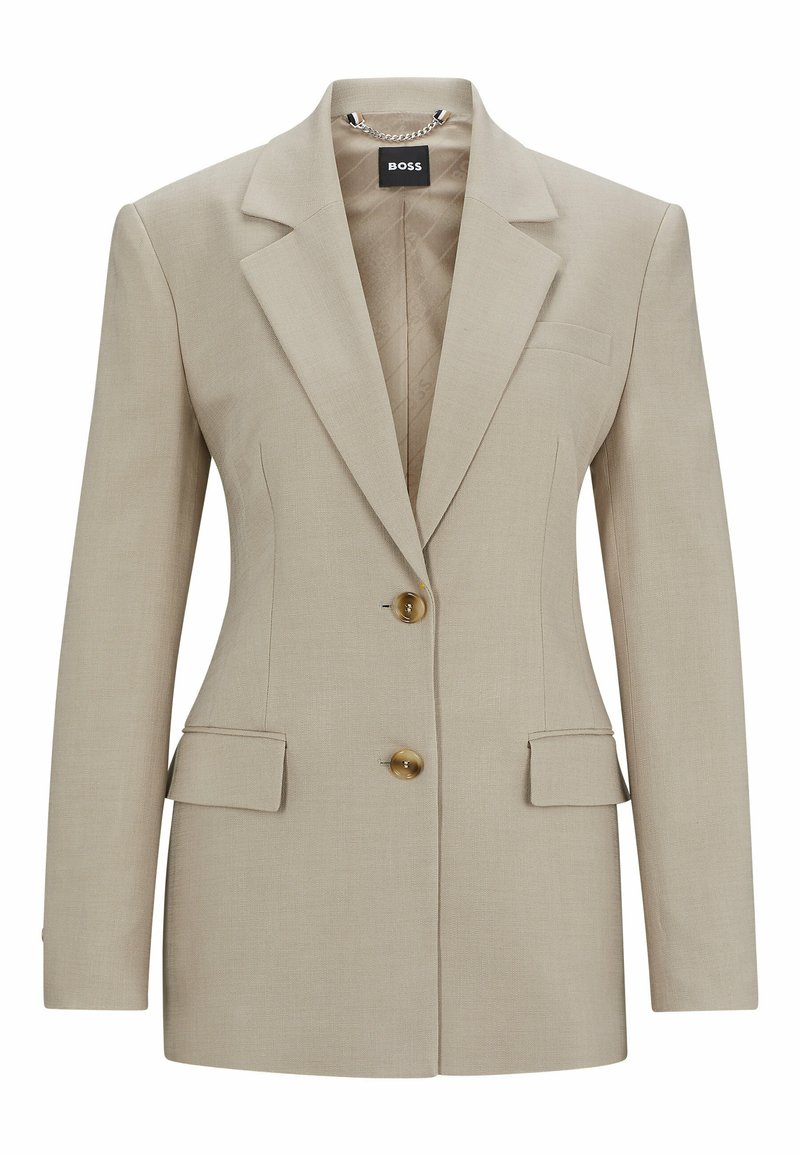 Boss Halflange jas beige Boss Halflange jas beige