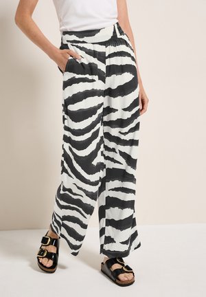 WIDE LEG MIT STRUKTUR - Trousers - grau