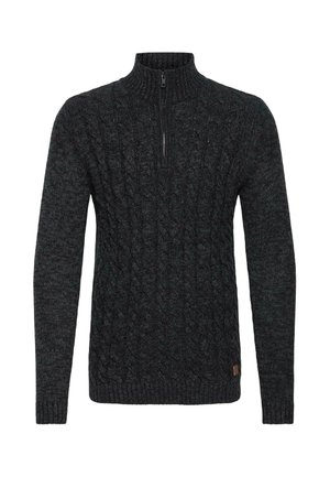 Solid, SDRICHART HEAVY KNIT TROYER - Trui - dark grey melange
