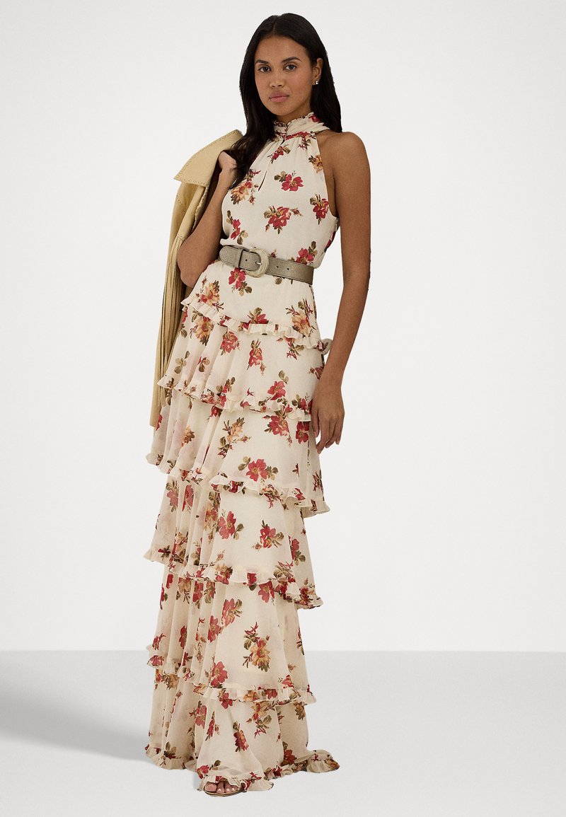 Lauren Ralph Lauren FLORAL CRINKLE GEORGETTE TIERED GOWN - Occasion wear -  cream multi/off-white - Zalando.ie