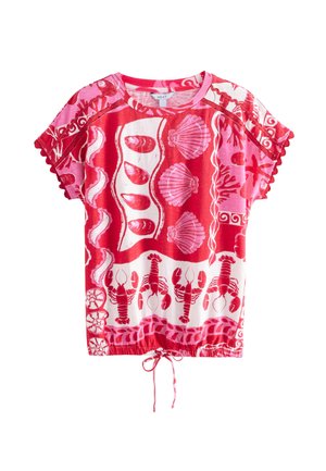 Marškinėliai su spaudiniu - red pink print