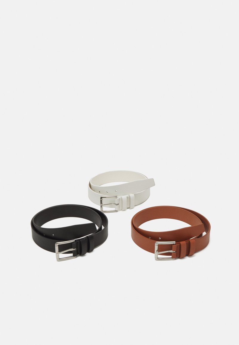 Pier One UNISEX 3 PACK - Curea - black/brown/white