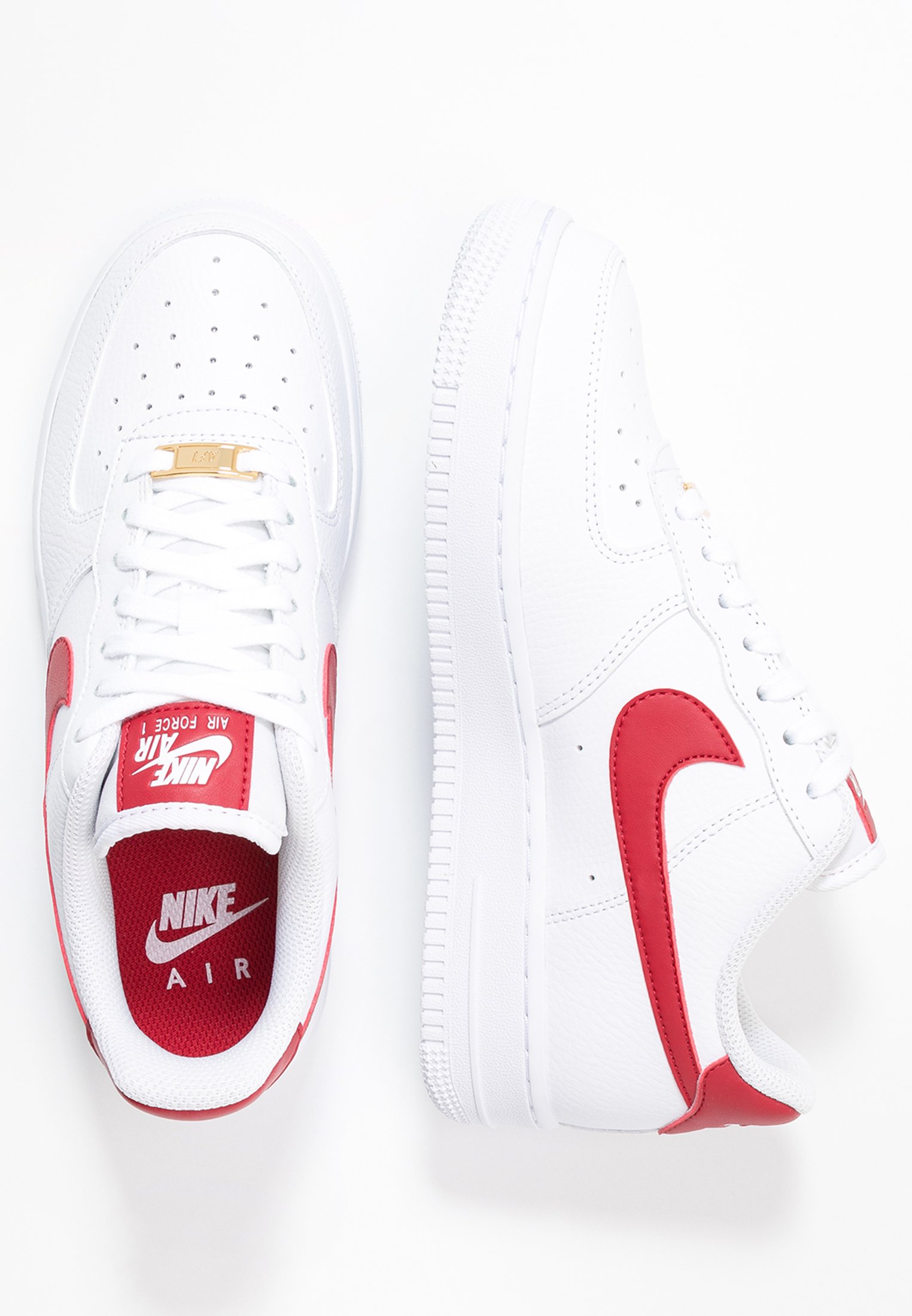 nike air force 1 07 trainers white gym red metallic gold