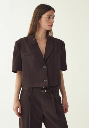LEANNE CROP - Blazer - chocolate