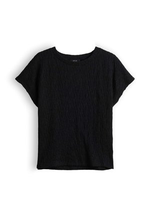 OPUS, RELAXED FIT CRINKLE LOOK - T-shirt basique - black
