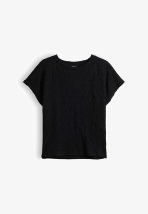 OPUS, RELAXED FIT CRINKLE LOOK - T-shirt basique - black