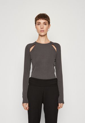 ONLY ONLBIANCA CUT OUT - Μπλούζα με μακριά μανίκια - asphalt