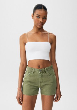 Denim shorts - khaki