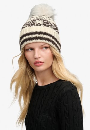 Superdry & Co, SUPERDRY OUTDOORS FAIRISLE BEANIE HAT - Gorro - natural cream