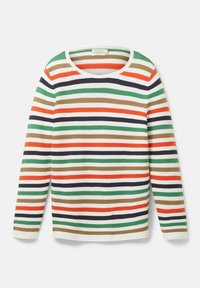 TOM TAILOR NEW OTTOMAN - Strickpullover - navy green multicolor stripe