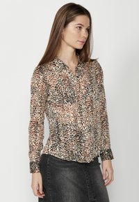 Koroshi LONG SLEEVE - Bluza s gumbima - marron brown