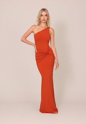 WAL G., MELODY ONE SHOULDER - Трикотажна рокля - burnt orange