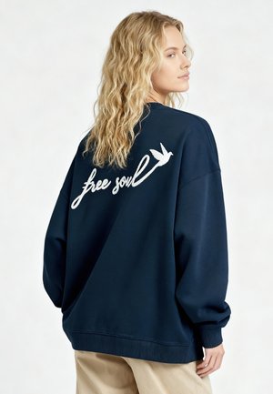 EMBROIDERY UNISEX OVERSIZED - Felpa - dark blue
