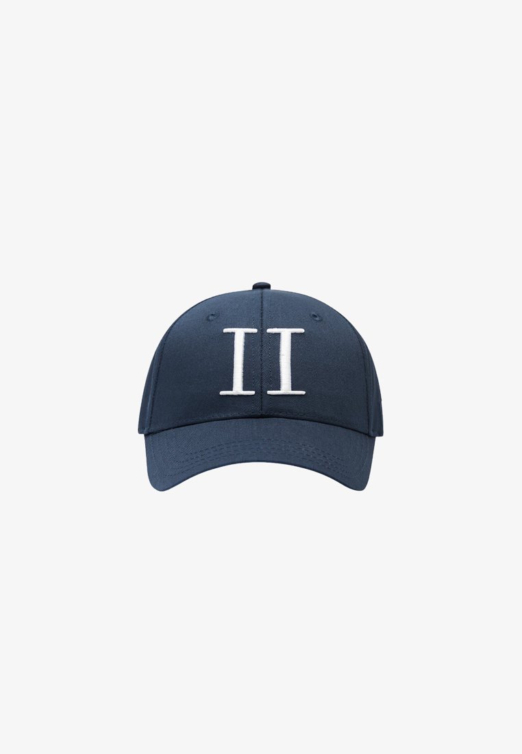 Navy blue cap with a curved brim, made of fabric. Features white embroidered "II" on the front. Includes adjustable strap at the back.