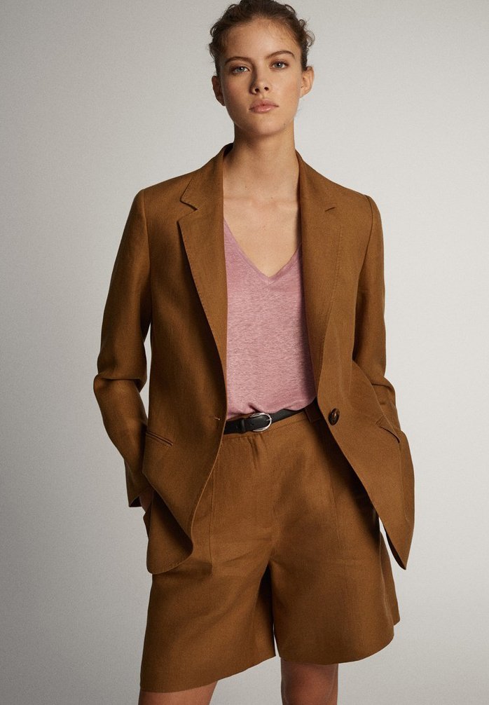 Massimo Dutti Basic T-shirt - bordeaux - Zalando.co.uk