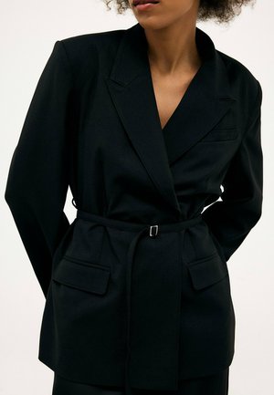 NA-KD, BELTED REGULAR BLAZER - Abrigo corto - black