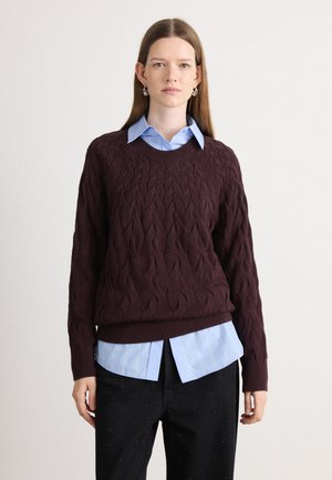 CABLE CREWNECK - Strikkegenser - mocha brown