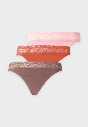 Tommy Hilfiger, LOGO 3 PACK - Τάνγκα - rosey/cherry/ovrshadow