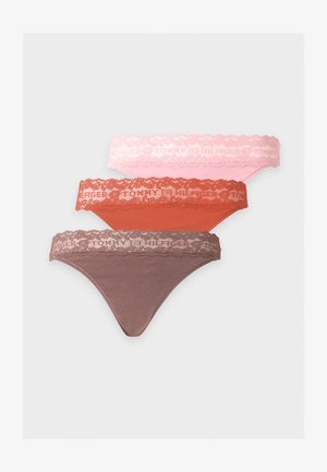Tommy Hilfiger, LOGO 3 PACK - Τάνγκα - rosey/cherry/ovrshadow