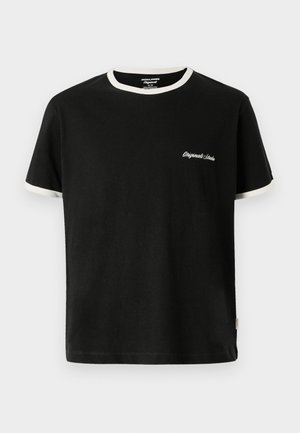 Jack & Jones JORNORREBRO RINGER TEE CREW NECK - Pamata T-krekls - black