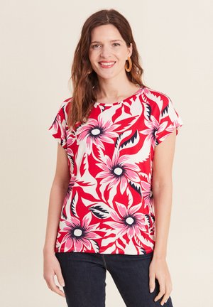 MIT KURZEN ÄRMELN - T-Shirt print - rouge