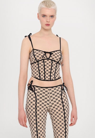 MISBHV MONOGRAM COQUETTE CORSET - Top - beige/black