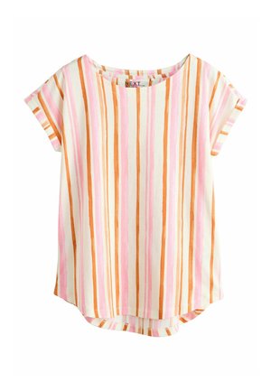 T-shirt con stampa - cream pink orange stripe