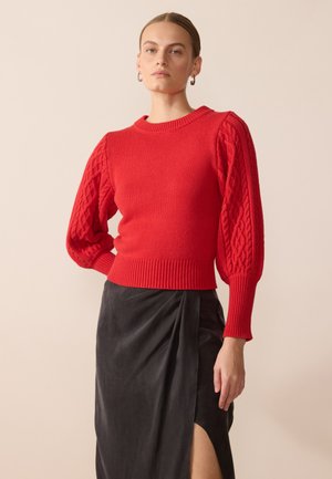 Strikkegenser - red