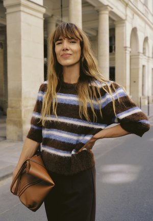 b.young, BYMILOU - Pullover - potting soil mel stripe