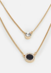 DKNY DOUBLE PENDANT - Ogrlica - black/gold-coloured