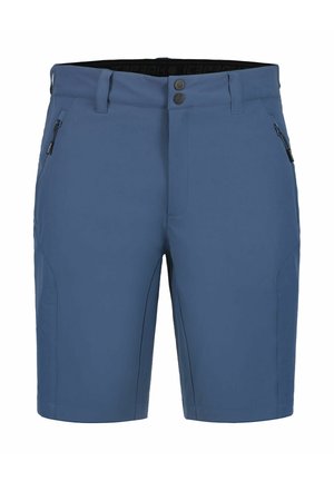 Shorts outdoor blu con una texture liscia, due tasche frontali con cerniera e chiusura con bottone. Caratterizzati da una vestibilità regolare e cuciture impunturate.