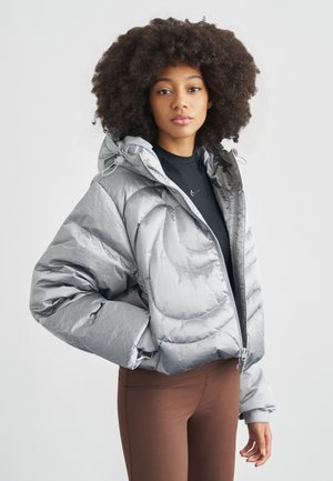 Gewatteerde jas - metallic silver/smoke grey