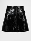 GAPSTUDIO VEGAN PATENT LEATHER MINI SKIRT - Áčková sukně - black