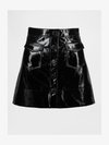 GAPSTUDIO VEGAN PATENT LEATHER MINI SKIRT - Φούστα σε γραμμή Α - black