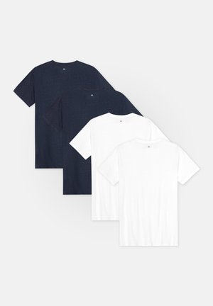 4 PACK V-NECK ULTRA COMFORT MODAL - T-Shirt basic - white dark navy