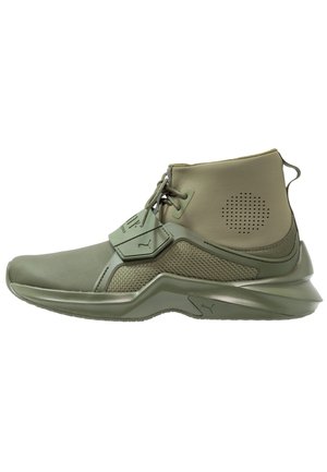 High-top trainers - olive