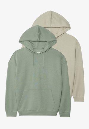 2 PACK - Hoodie - green/tan