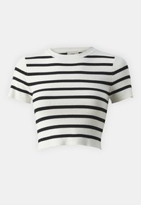 CIRKELINE CROP NOOS - T-shirt basic - cloud dancer/black