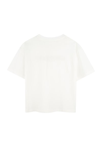 Biała krótkotrwała koszulka z bawełny, z krótkimi rękawami i okrągłym dekoltem. Minimalistyczny design bez widocznych grafik czy wzorów.